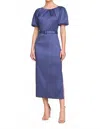 Kay Unger Chiara Sheath Evening Dress In Blue