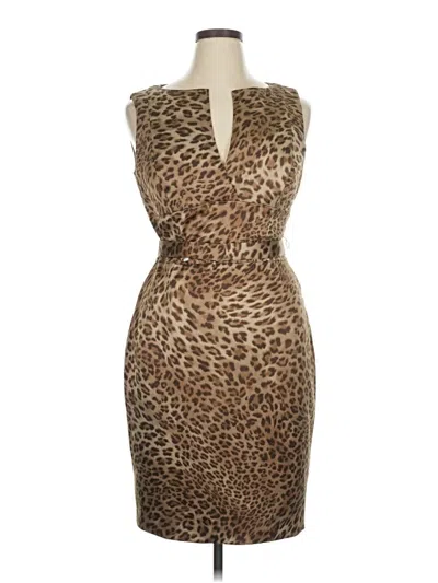 Pre-owned Kay Unger Cocktail Dress In Brown