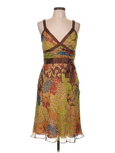 Pre-owned Kay Unger Cocktail Dress In Brown