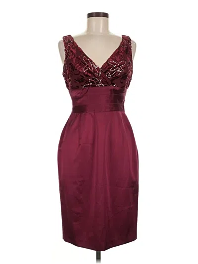 Pre-owned Kay Unger Cocktail Dress In Burgundy