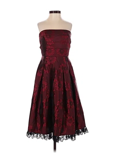 Pre-owned Kay Unger Cocktail Dress In Burgundy