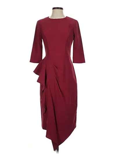 Pre-owned Kay Unger Cocktail Dress In Burgundy