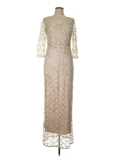 Pre-owned Kay Unger Cocktail Dress In Gold