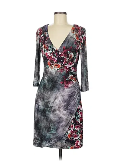 Pre-owned Kay Unger Cocktail Dress In Gray