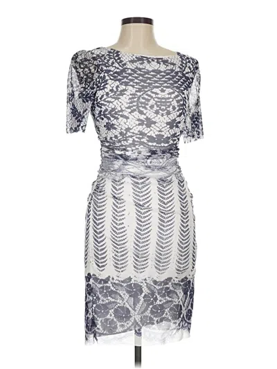 Pre-owned Kay Unger Cocktail Dress In Gray