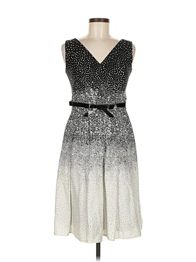Pre-owned Kay Unger Cocktail Dress In Silver