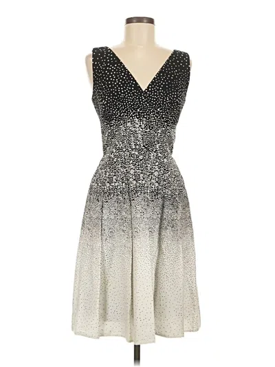 Pre-owned Kay Unger Cocktail Dress In Silver
