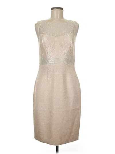 Pre-owned Kay Unger Cocktail Dress In Tan