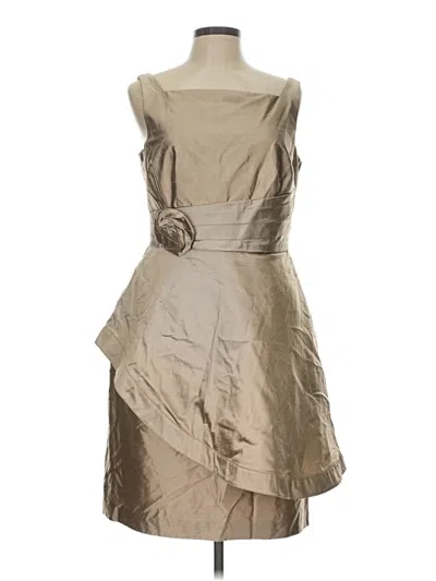 Pre-owned Kay Unger Cocktail Dress In Tan