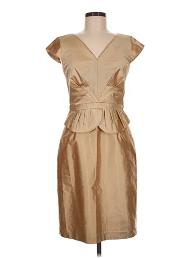 Pre-owned Kay Unger Cocktail Dress In Tan