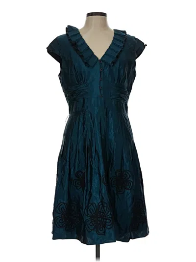 Pre-owned Kay Unger Cocktail Dress In Teal