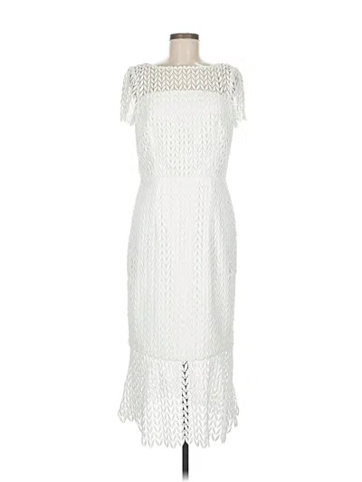 Pre-owned Kay Unger Cocktail Dress In White