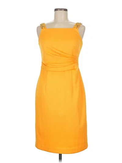 Pre-owned Kay Unger Cocktail Dress In Yellow