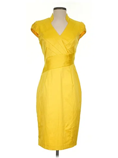 Pre-owned Kay Unger Cocktail Dress In Yellow