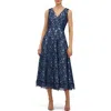 Kay Unger Danielle Sleeveless Lace Dress In Blue