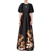 Kay Unger Delfina Statement Womens Floral Print Polyester Evening Dress In Multi