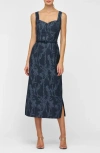 Kay Unger Drew Beaded Embroidery Cocktail Dress In Blue