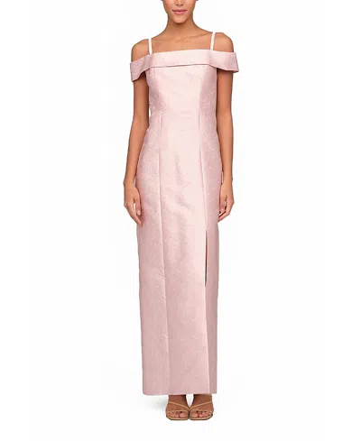 Kay Unger Edith Column Gown In Pink