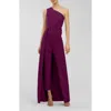 Kay Unger Elise One-shoulder Walk Thru Jumpsuit In Purple