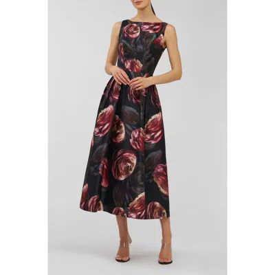 Kay Unger Elsa Jacquard Fit & Flare Dress In Multi