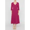 Kay Unger Enola Stretch Crepe Midi Cocktail Dress In Pink