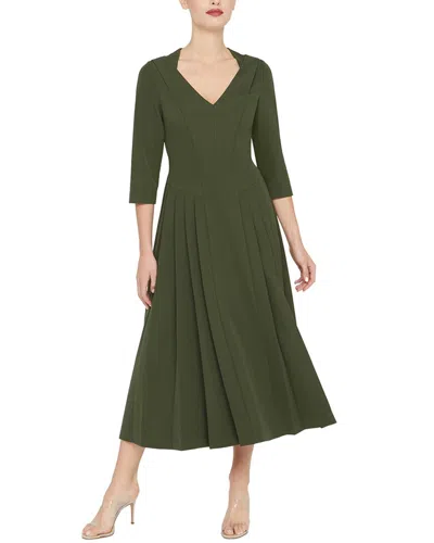 Kay Unger Enola Tea Length Dress In Green