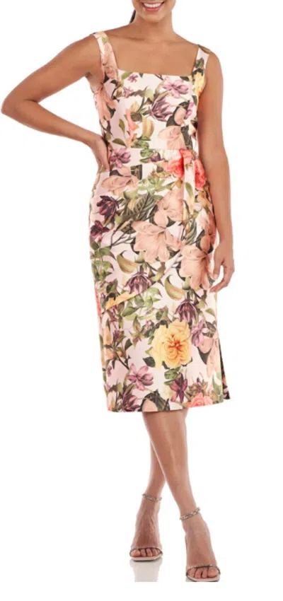 Kay Unger Floral Cocktail Dress In Multi
