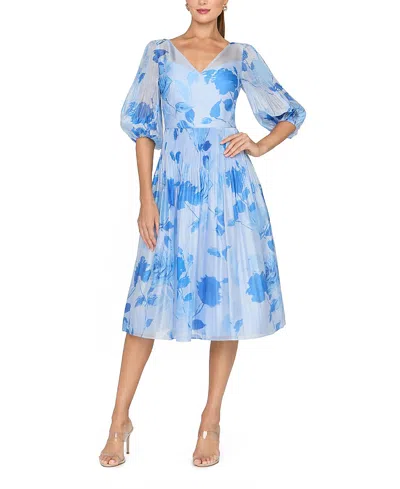Kay Unger Georgina Midi Dress In Blue