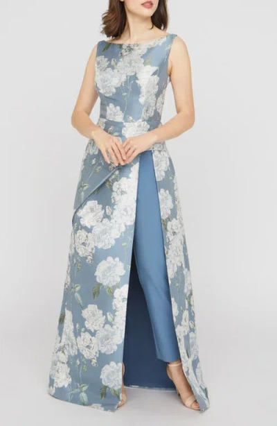 Kay Unger Grania Sleeveless Maxi Jumpsuit In Blue