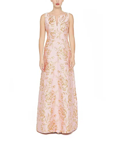 Kay Unger Guilietta Jacquard Gown In Pink