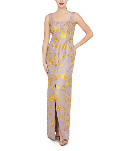 Kay Unger Indiana Column Gown In Neutral