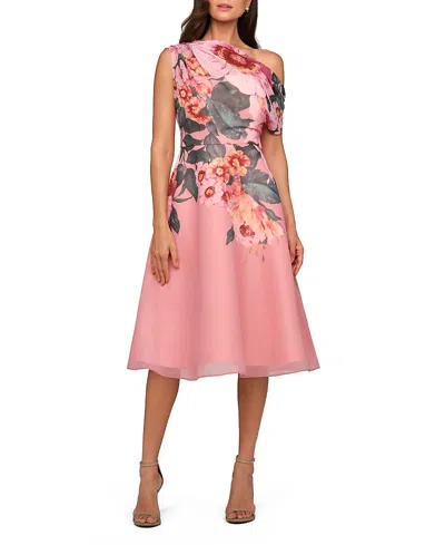 Kay Unger Katherine Tea Length Dress In Pink