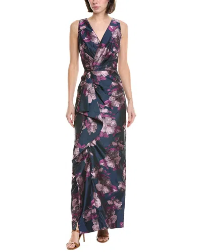 Kay Unger Kennedy Column Gown In Purple