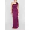 Kay Unger Kiara One-shoulder Gown In Purple