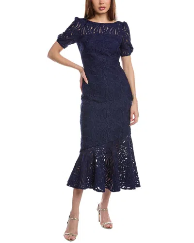 Kay Unger Lace Puff Sleeve Gown