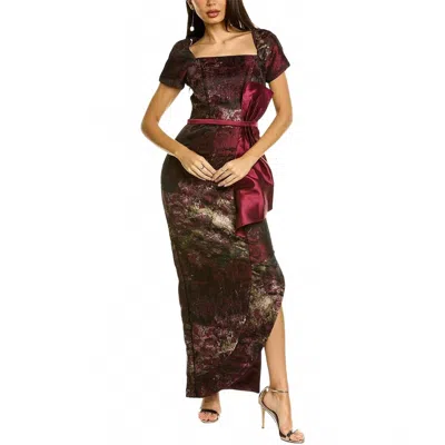 Kay Unger Layne Dress In Burgundy