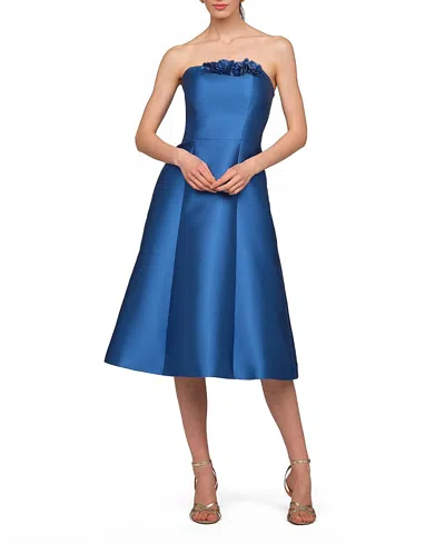 Kay Unger Livia Midi Dress In Blue