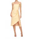 Kay Unger Lucy Midi Dress In Saffron In Yellow