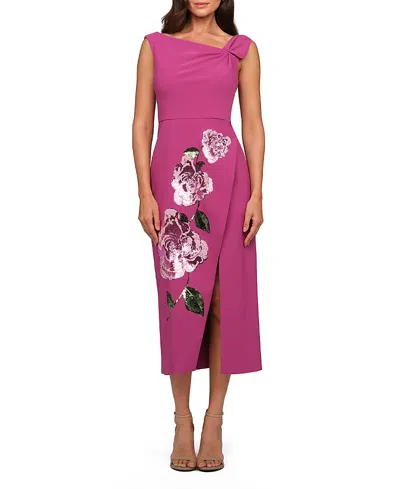Kay Unger Maeta Midi Dress In Purple