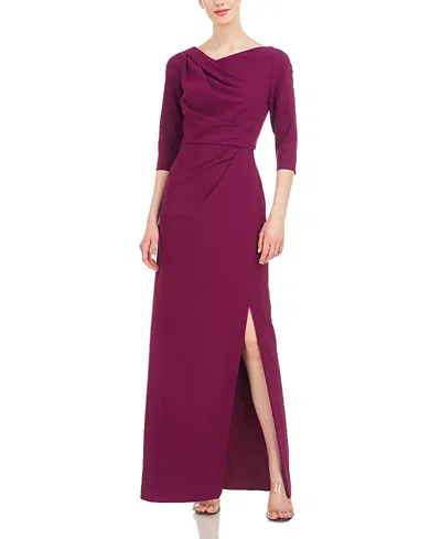 Kay Unger Margerite Column Gown In Purple
