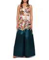Kay Unger Mariah Sleeveless Floral Mikado Gown In Multi