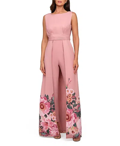 Kay Unger Marilotte Walk Thru Jumpsuit In Pink