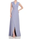 Kay Unger Melora Pleat Bodice Gown In Blue