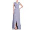 Kay Unger Melora Pleat Bodice Gown In Cornflower