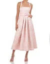 Kay Unger Morgana Tea Length Dress In Pink/mauve In Pink