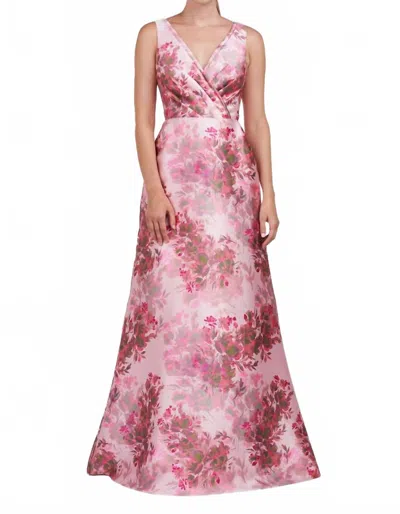 Kay Unger Opal Rose Gown In Vivid Berry In Pink
