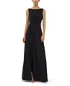 Kay Unger Palmer Sleeveless Maxi Jumpsuit In Black