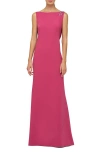 Kay Unger Pippa Embellished Cowl Back Trumpet Gown In Pink