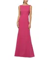 Kay Unger Pippa Embellished Cowl Back Trumpet Gown In Pink