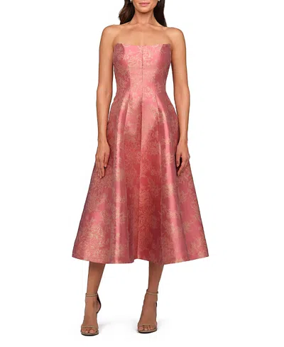 Kay Unger Quincy Tea Length Dress In Pink